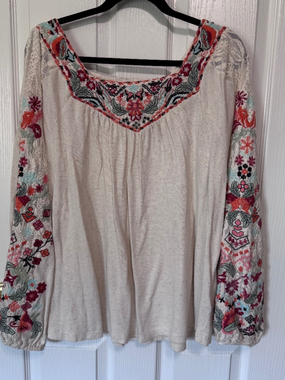 Soft Surroundings Women’s Embroidered Tunic Top, Size 1X